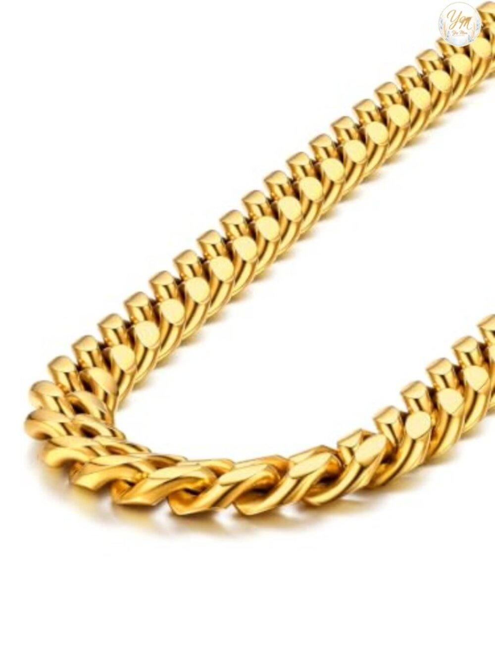 Mens Cuban Link Chain 14mm Gold Plated Stainless Steel Necklace 30in
